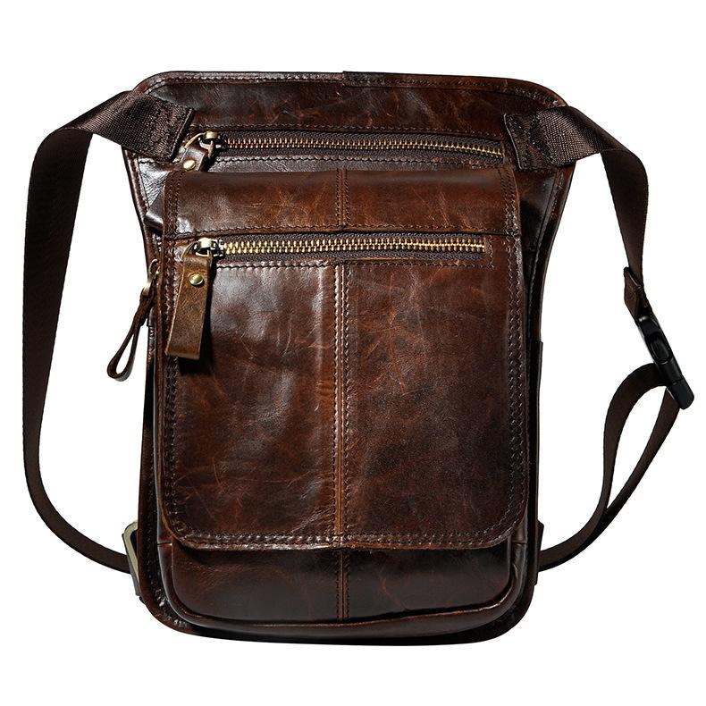 Leather Drop Leg Bag Belt Pouch Mens Waist Bag Shoulder Bag for Men