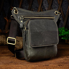 Leather Drop Leg Bag Belt Pouch Mens Waist Bag Shoulder Bag for Men