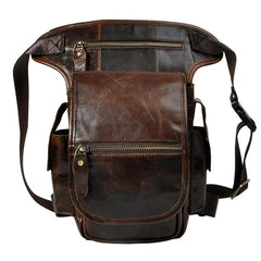 Leather Drop Leg Bag Belt Pouch Mens Waist Bag Shoulder Bag for Men