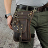 Leather Drop Leg Bag Belt Pouch Mens Waist Bag Shoulder Bag for Men