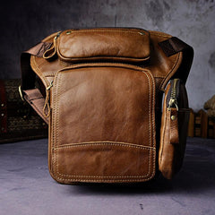 Leather Drop Leg Bag Belt Pouch Mens Waist Bag Shoulder Bag for Men