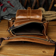 Leather Drop Leg Bag Belt Pouch Mens Waist Bag Shoulder Bag for Men - imessengerbags