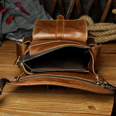 Leather Drop Leg Bag Belt Pouch Mens Waist Bag Shoulder Bag for Men