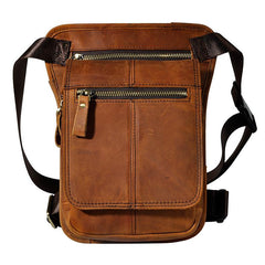 Leather Drop Leg Bag Belt Pouch Mens Waist Bag Shoulder Bag for Men