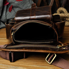 Leather Drop Leg Bag Belt Pouch Mens Waist Bag Shoulder Bag for Men - imessengerbags