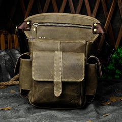 Leather Drop Leg Bag Belt Pouch Mens Waist Bag Shoulder Bag for Men