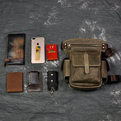 Leather Drop Leg Bag Belt Pouch Mens Waist Bag Shoulder Bag for Men - imessengerbags