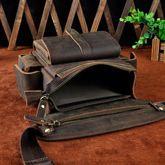 Leather Drop Leg Bag Belt Pouch Mens Waist Bag Shoulder Bag for Men