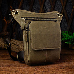 Leather Drop Leg Bag Belt Pouch Mens Waist Bag Shoulder Bag for Men