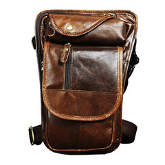 Leather Drop Leg Bag Belt Pouch Mens Waist Bag Shoulder Bag for Men