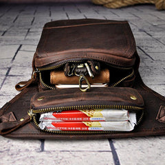 Leather Drop Leg Bag Belt Pouch Mens Waist Bag Shoulder Bag for Men - imessengerbags