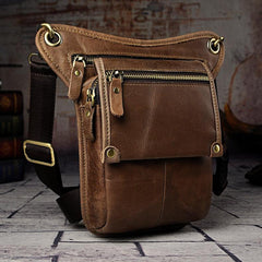 Leather Drop Leg Bag Belt Pouch Mens Waist Bag Shoulder Bag for Men - imessengerbags