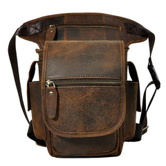 Leather Drop Leg Bag Belt Pouch Mens Waist Bag Shoulder Bag for Men