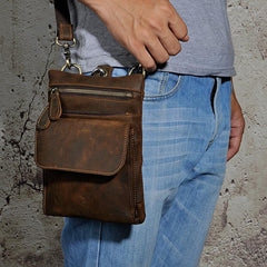 Leather Belt Pouch Mens Waist Bag Shoulder Bag for Men - imessengerbags