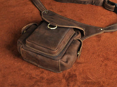 Leather Drop Leg Bag Belt Pouch Mens Waist Bag Shoulder Bag for Men