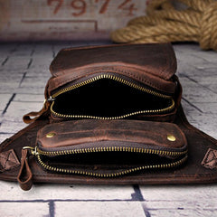 Leather Drop Leg Bag Belt Pouch Mens Waist Bag Shoulder Bag for Men - imessengerbags