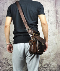 Leather Drop Leg Bag Belt Pouch Mens Waist Bag Shoulder Bag for Men