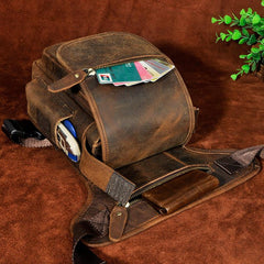 Leather Drop Leg Bag Belt Pouch Mens Waist Bag Shoulder Bag for Men