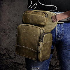 Leather Drop Leg Bag Belt Pouch Mens Waist Bag Shoulder Bag for Men - imessengerbags