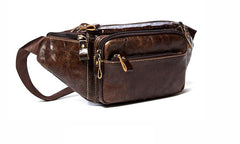 Leather Fanny Pack Mens Waist Bag Hip Pack Belt Bag Bumbag for Men - imessengerbags