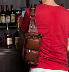 Leather Fanny Pack Mens Waist Bag Hip Pack Belt Bag Bumbag for Men - imessengerbags