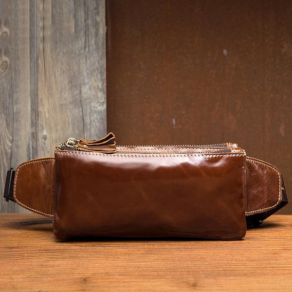 Leather Fanny Pack Mens Waist Bag Hip Pack Belt Bag Bumbag for Men - imessengerbags