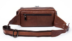 Leather Fanny Pack Mens Waist Bag Hip Pack Belt Bag Bumbag for Men - imessengerbags