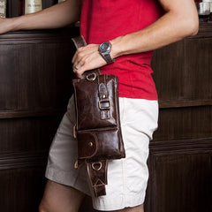 Leather Fanny Pack Mens Waist Bag Hip Pack Belt Bag Bumbag for Men - imessengerbags