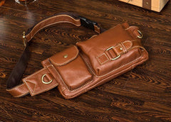 Leather Fanny Pack Mens Waist Bag Hip Pack Belt Bag Bumbag for Men - imessengerbags