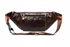 Leather Fanny Pack Mens Waist Bag Hip Pack Belt Bag Bumbag for Men - imessengerbags