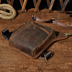 Leather Leg Bag Belt Pouch Mens Waist Bag Shoulder Bag for Men