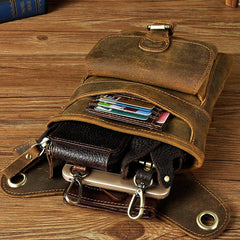 Leather Drop Leg Bag Belt Pouch Mens Waist Bag Shoulder Bag for Men