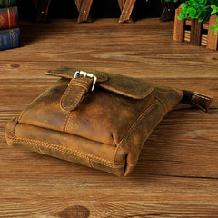 Leather Drop Leg Bag Belt Pouch Mens Waist Bag Shoulder Bag for Men