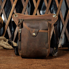 Leather Leg Bag Belt Pouch Mens Waist Bag Shoulder Bag for Men