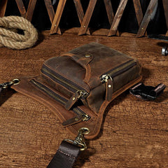 Leather Leg Bag Belt Pouch Mens Waist Bag Shoulder Bag for Men