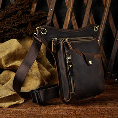 Leather Leg Bag Belt Pouch Mens Waist Bag Shoulder Bag for Men