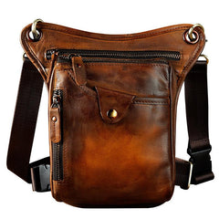 Leather Leg Bag Belt Pouch Mens Waist Bag Shoulder Bag for Men