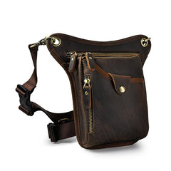 Leather Leg Bag Belt Pouch Mens Waist Bag Shoulder Bag for Men