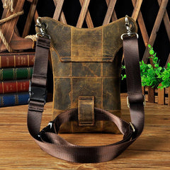 Leather Drop Leg Bag Belt Pouch Mens Waist Bag Shoulder Bag for Men