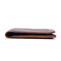 Cool Leather Long Wallet for Men Vintage Bifold Wallets Passport Travel Wallets - imessengerbags