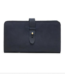 Cool Leather Long Wallet for Men Vintage Bifold Wallet Passport Travel Wallet - imessengerbags
