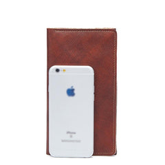 Cool Leather Long Wallet for Men Vintage Bifold Wallets Passport Travel Wallets - imessengerbags