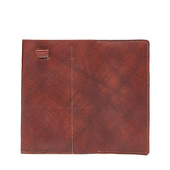 Cool Leather Long Wallet for Men Vintage Bifold Wallets Passport Travel Wallets - imessengerbags