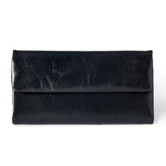Leather Long Wallets for Men Trifold Black Men Long Wallet - imessengerbags