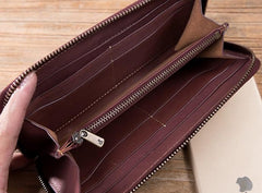 Leather Long Wallets for Men Zipper Long Wallet - imessengerbags