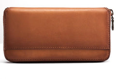 Leather Long Wallets for Men Zipper Long Wallet - imessengerbags