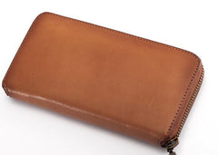 Leather Long Wallets for Men Zipper Long Wallet - imessengerbags