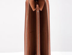 Leather Long Wallets for Men Zipper Long Wallet - imessengerbags