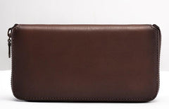 Leather Long Wallets for Men Zipper Long Wallet - imessengerbags