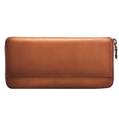 Leather Long Wallets for Men Zipper Long Wallet - imessengerbags